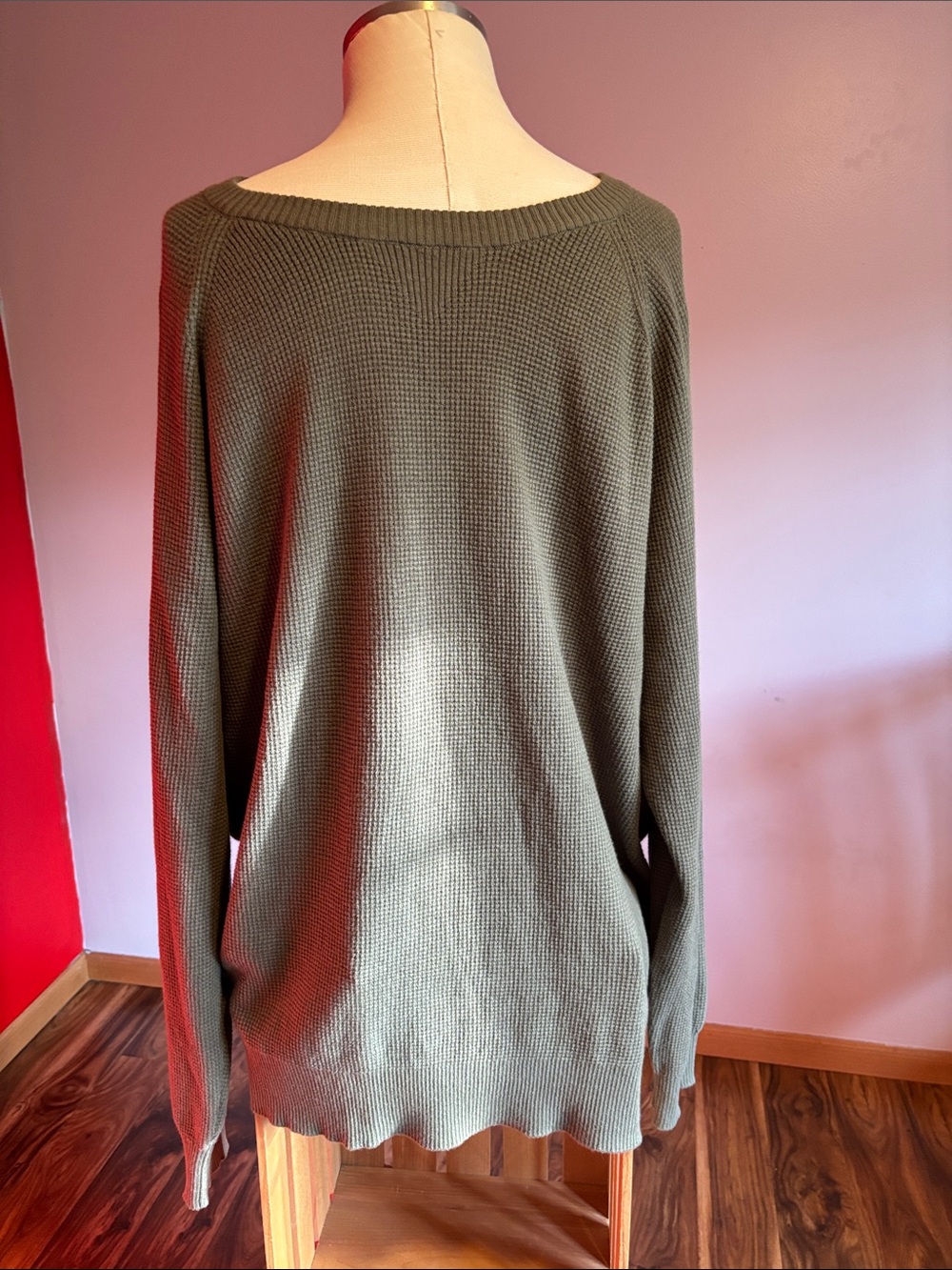 Wilt Olive Green Lightweight Knit Sweater